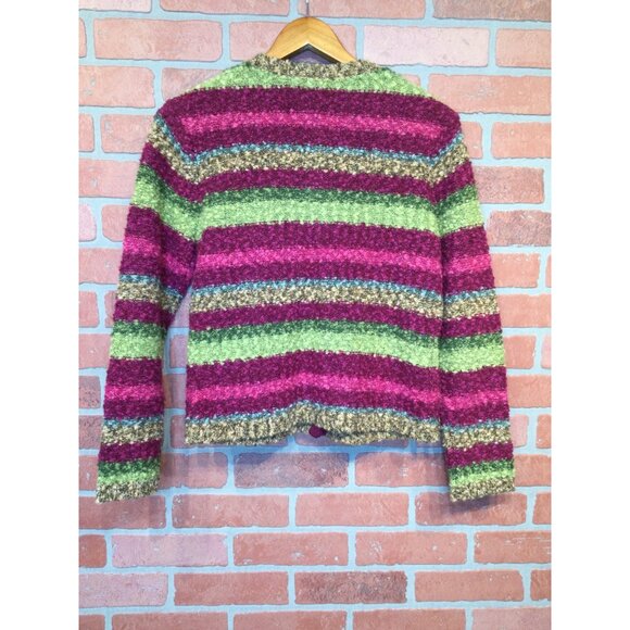 Vintage Talbots Petite Wool Blend Sweater Cardigan Size M Made In Hong Kong - Picture 2 of 7